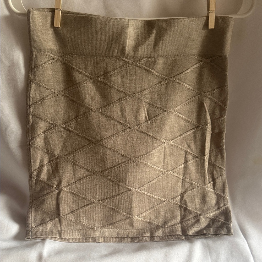 Active Basic Tan Quilted Pencil Skirt